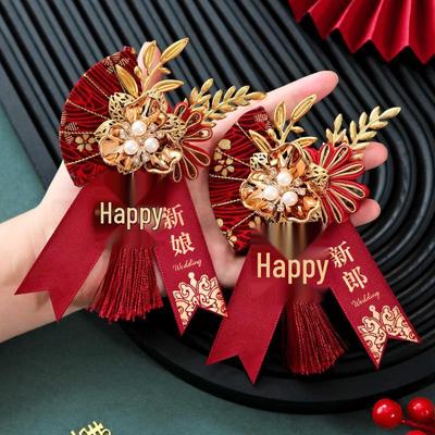 Complete Wedding Corsage Set: Artificial Lapel Flowers for Groom, Bride, Parents, Groomsmen, and Bridesmaids