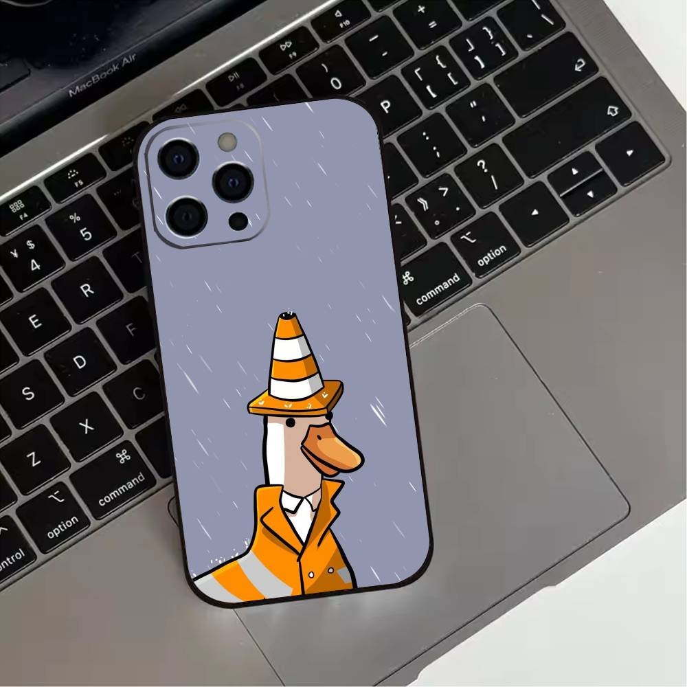 

Чехол для телефона G-Goose And D-Duck для iPhone 17,16,15,14,13,12,11 Plus,Pro Max,XS, Мягкий силиконовый черный чехол iPhone13