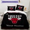Bulls Fan Gear Custom Name Text Print 1Pc Bedding Set Duvet Cover With Two Pillowcases Soft Bed Linen For Household Bedroom