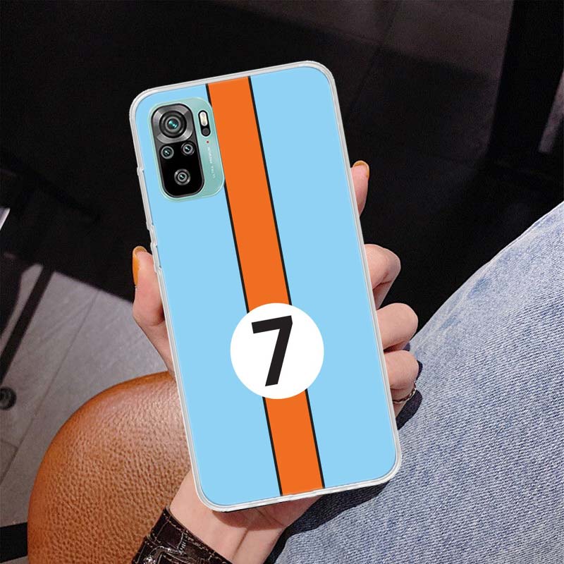 

Car Blue Orange Stripe Cover Phone Case For Xiaomi Redmi Note 14 13 12 12S 11 Pro Plus 11S 10 10S 11T 11E Soft Transparent Shell Note 11 Pro Plus