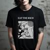 Maglietta Mangia i Ricchi, T-shirt Anarchica Anticapitalista, Unisex Bella Canvas