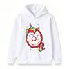 Kids Boys Girls Cute Unicorn Donut Print Pullover Hoodie Casual Long Sleeve Sweatshirt with Rainbow Sprinkles Cartoon Design for Children Daily Wear P