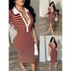 2026 Summer Women's Elegant Striped Button-Down Dress