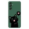 For Samsung Galaxy A16 5G/4G Case Love Black Cat Pattern Printing Straight Edge TPU Phone Back Cover