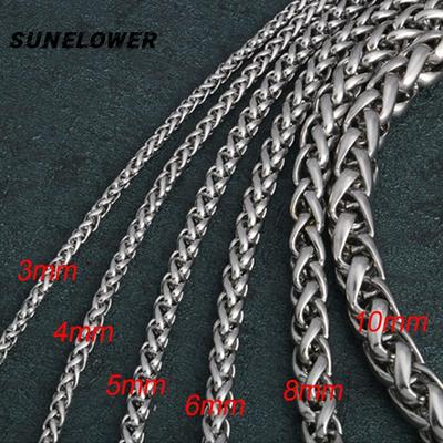 3/4/5/6/7 mm Nerezové náhrdelníky s pleteným řetízkem Muži Dámské náhrdelníky Módní šperky