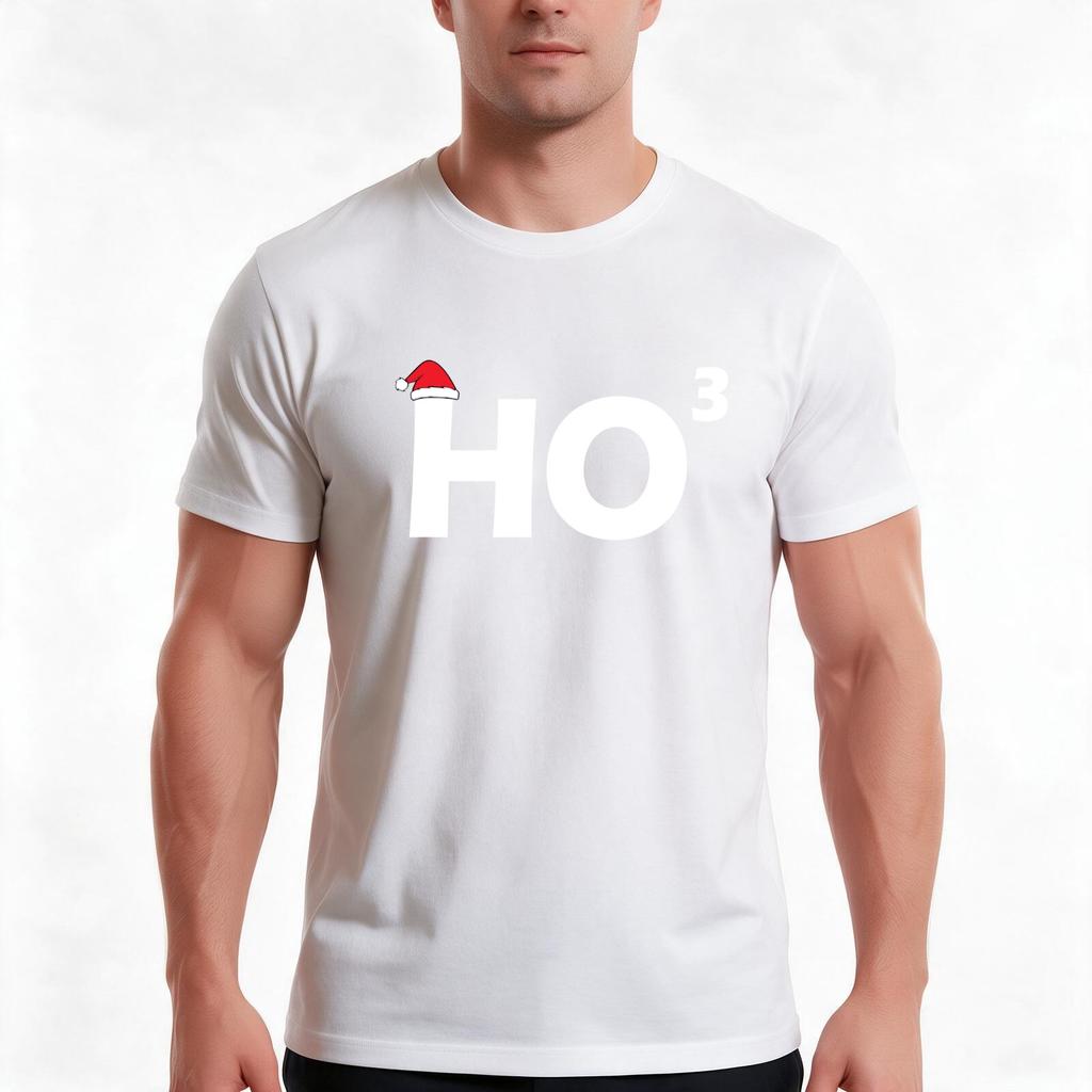 Santa Ho Ho3 Cubed Merry Christmas Humor Cute Family Gift Idea For Mom Dad Siblings Tshirt Summer Casual Cotton Tee