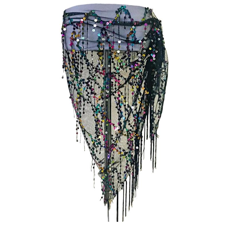 

1 шт. Пояс для бедер Модный сетчатый пояс для бедер Аксессуар для танцев Пояс с пайетками Декорация Пояс с пайетками и кисточками Пояс для сценической одежды Ювелирное изделие