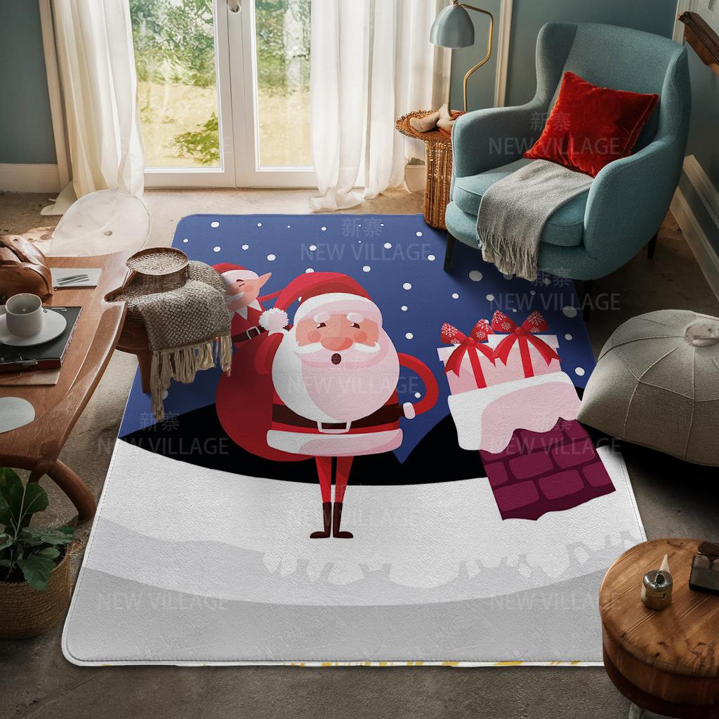 Hauseingangsteppich Fußmatte Haustür Wohnzimmer Bad Fuß Badezimmer rutschfest wasserabsorbierend Teppiche Bad Frohe Weihnachten Winter