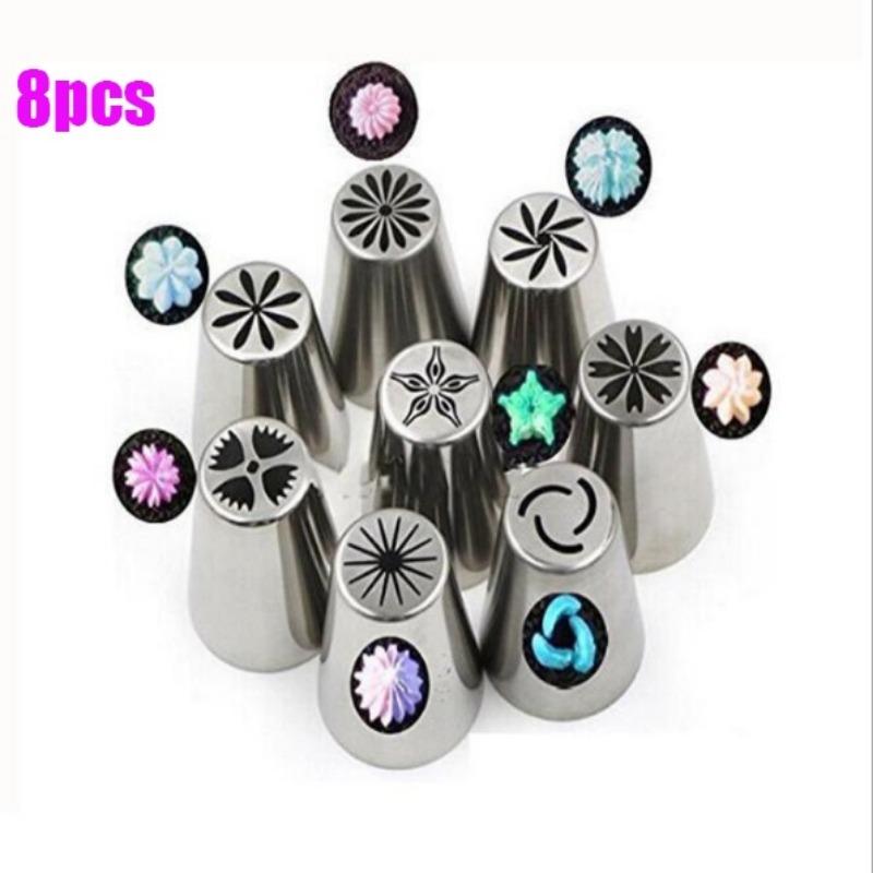 6/8ks Ruský tulipánový dort Poleva na potrubí Trysky na zdobení Tipy na pečení Nástroje na pečení