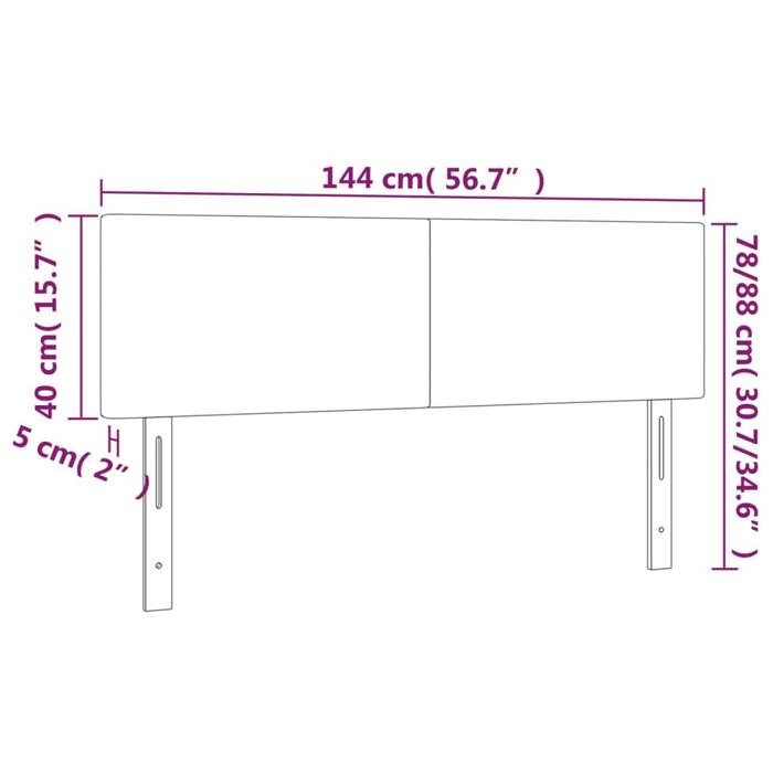 VidaXL Tête de Lit à LED Meuble de Chambre à Coucher Accessoire de Lit Double Tête de Cadre de Lit Intérieur Bleu 3121336