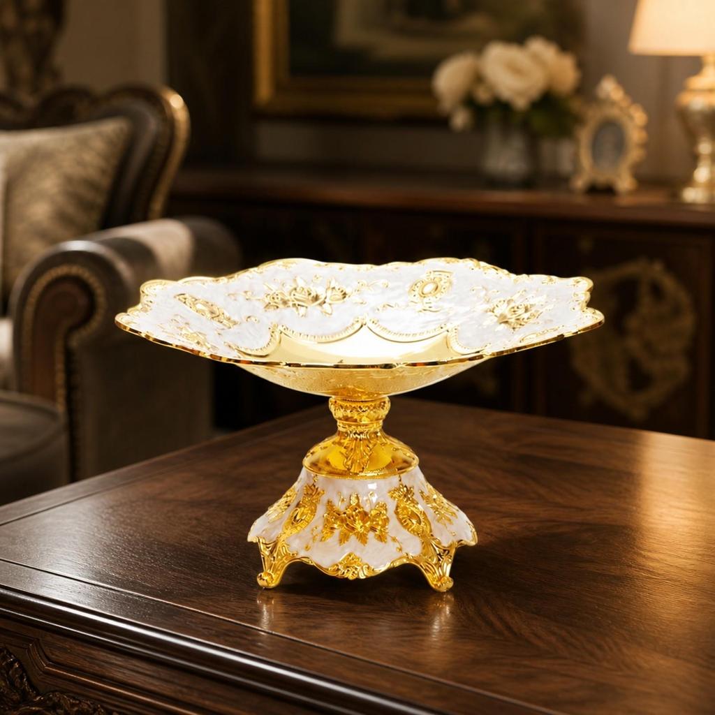 Snack Tray with Pedestal Sturdy Footed Spacious for Hosts