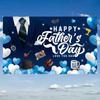Gentleman Tuxedo Happy Father's Day Background Blue Party Photo Banner  Home Party Decor