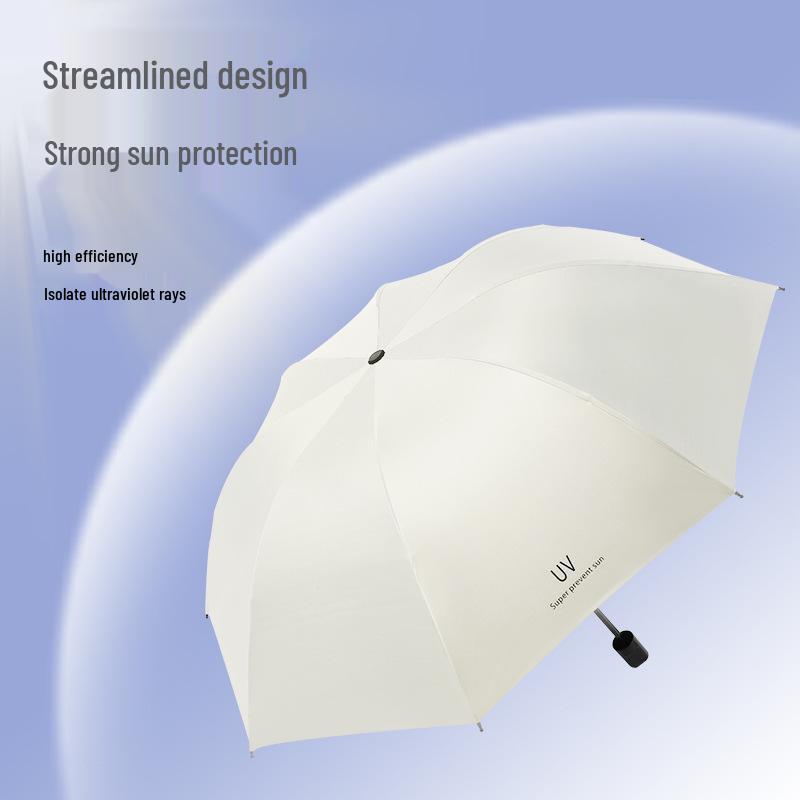 Customizable Three-Fold Umbrella with UV Protection: Black Glue Sunshade for Rain or Shine