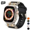 Rubber Sports Strap for Apple Watch Ultra 3 49mm Series 11 10 46mm Silicone Metal Bracelet for iWatch 9 8 7 6 SE 44MM 45MM Band