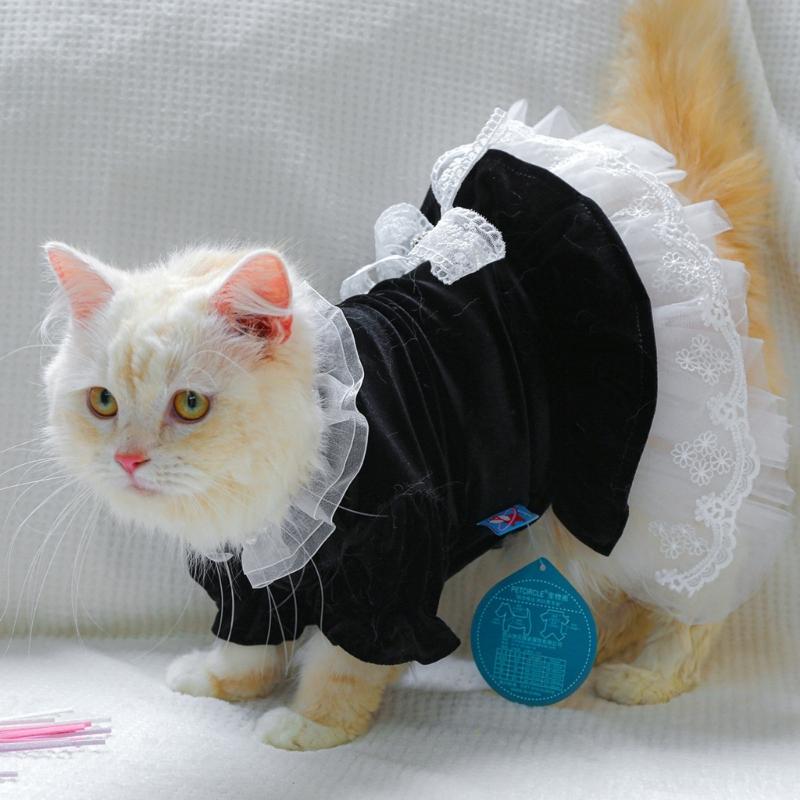 Dog Costume Dress Cat Clothes Cute Clothing Outfits Small Animal Lace Decors Apparel for Girl Cat Puppies Small Dogs