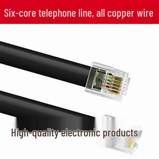 RJ11 Reines Kupfer Mehradriges 6-adriges Flaches Telefonkabel mit RJ12 6-adrigem Netzwerk-Kristallkopf 6P6C Stecker