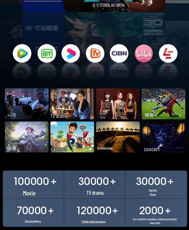 Projetor Portátil Sem Fio 4K Ultra-Nítido 2025 com Foco Automático e Compatibilidade Android, otimizado para Projeção em Parede Branca.