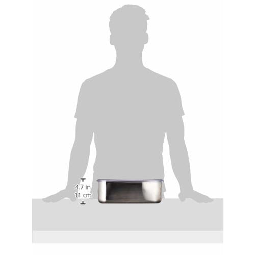 Kotobuki Metal Industries 18-8 Deep Kitchen Tray with AS Lid, Large (315 x 220 mm)