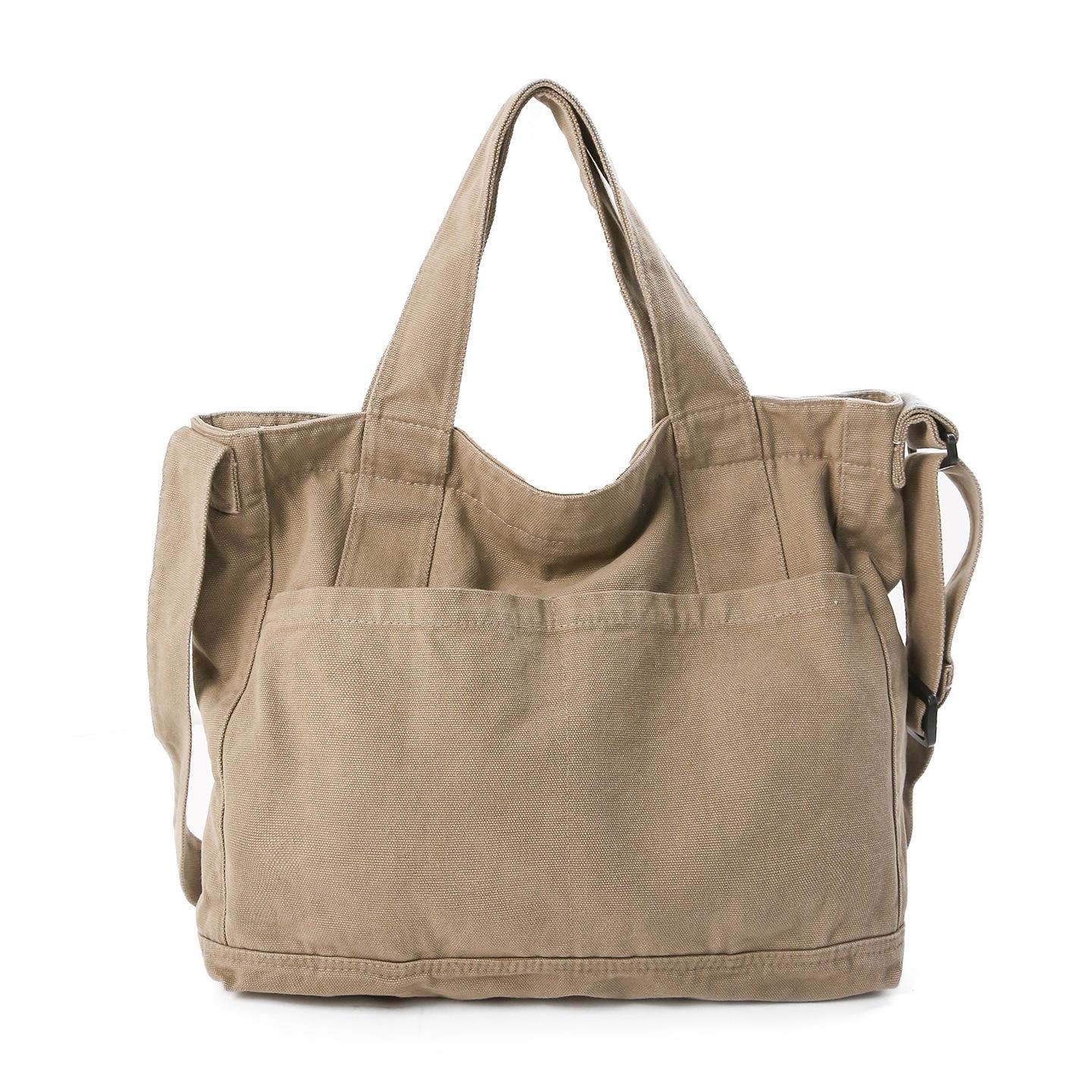 

Large capacity canvas bag men s messenger bag casual shoulder bag retro solid color simple handbag серый