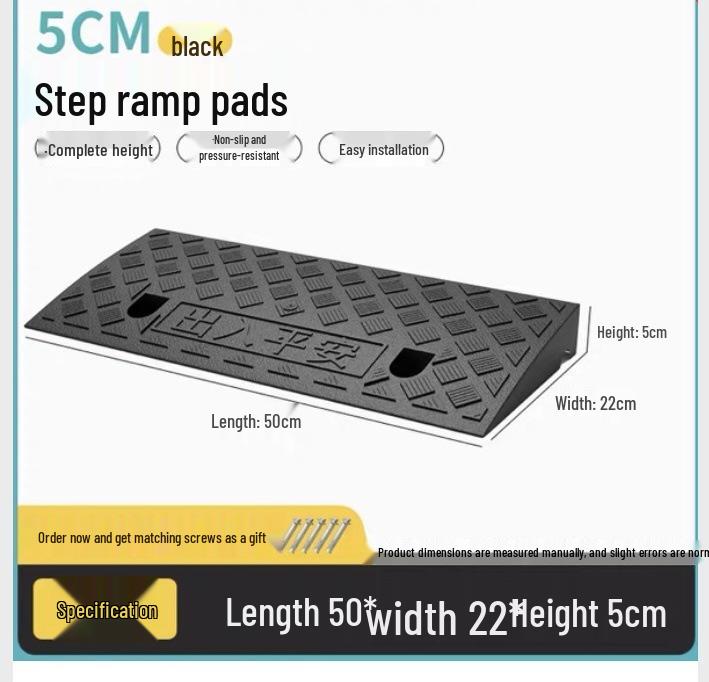 Car Sill and Roadside Plastic Uphill Triangle Speed Bump Mat