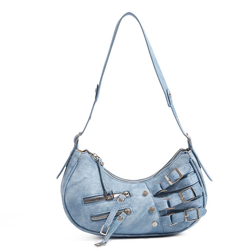 Vintage PU Leather Shoulder Bags For Women Y2K Trendy Cool American Motorcycle Bag 2026 Hot Sale Bags for Women Designer Handbag