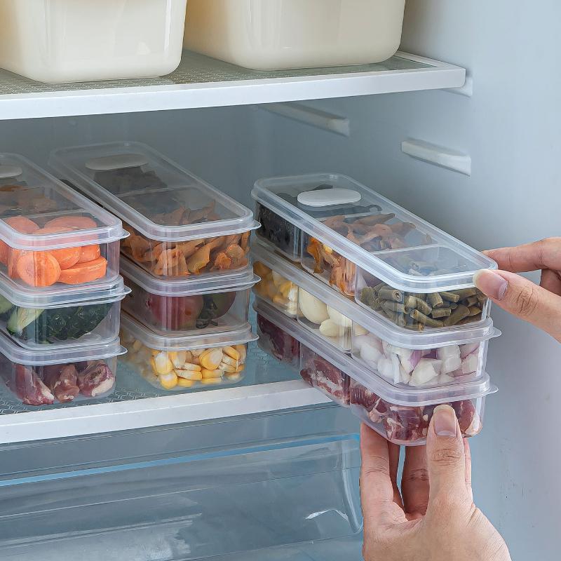 Refrigerator Freezing Organizer Square Storage Box Food Container Fruit Vegetables Storage Box Reusable Kitchen Storage Supplies