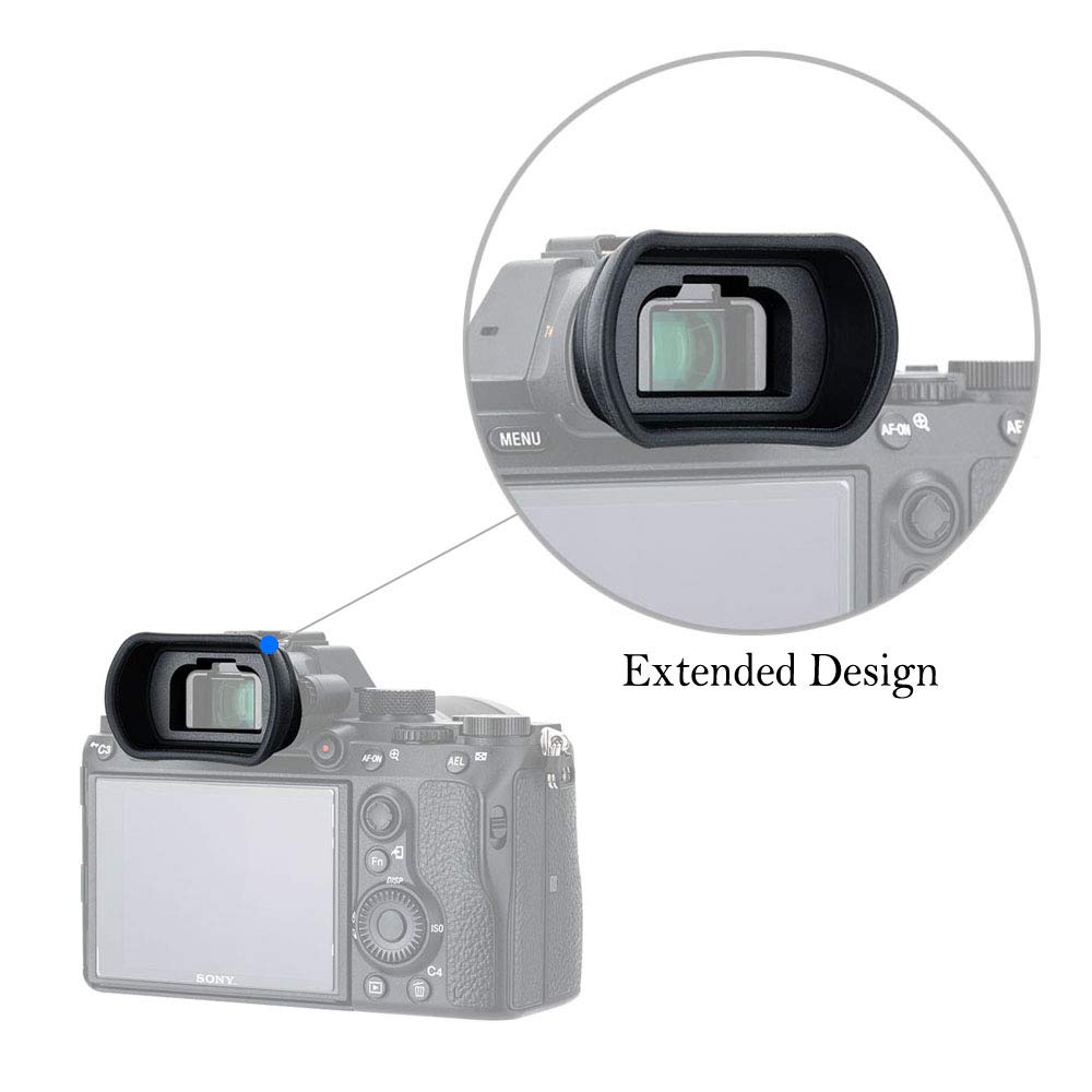 Eyecup Eyepiece Compatible with A7R4 A7RIV A7RIII A7RII A7R A7III A7II A7 A7SII A7S A9II A9 A99II A58 EP16 EP15 1+1 (Original + Extended) FDA-EP18