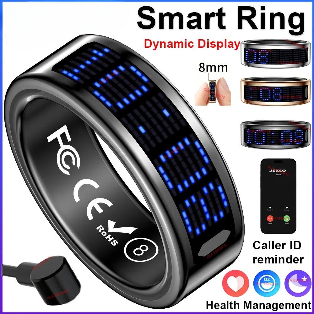 New Ultra-thin Lightweight Smart Ring Multi-functional Display Heart Rate Health Caller ID Reminder Motion Detection Waterproof