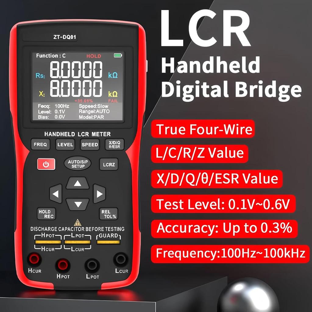 Multifunction LCR Meter Digital Bridge Inductance Capacitance Testers Automatic Recognition Function 2.8  Color Screen