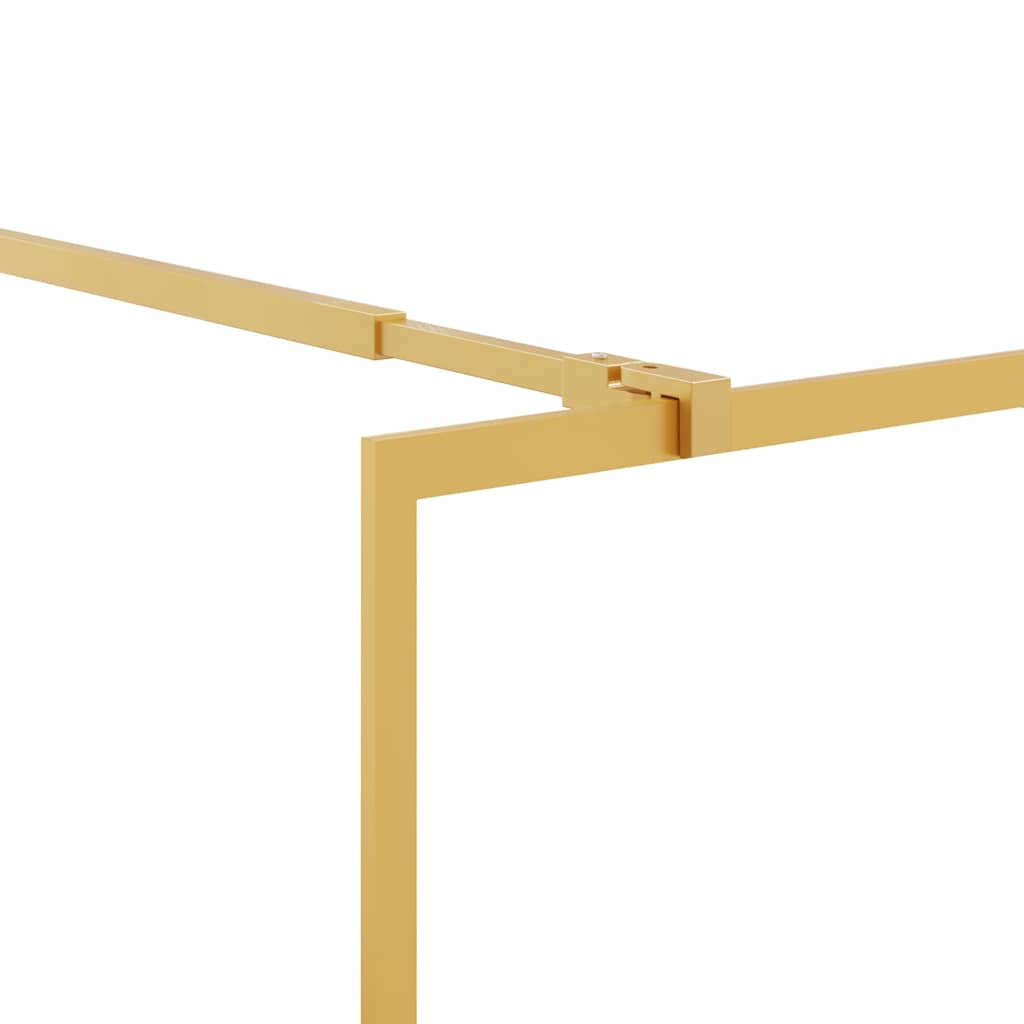 Walk in Shower Screen with Tempered Clear Glass and Gold Finish 80 x 195 cm