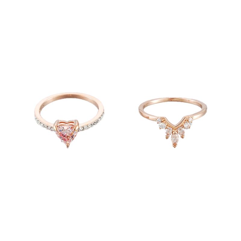 Swarovski One Sweet Love Romantic Tenderness Double Ring Stacking Set Ring Women s 5474937