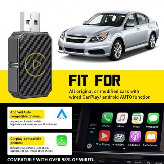 Auto Car Play Wireless Adapter CarPlay Wireless Adapter For IPhone IOS- Android