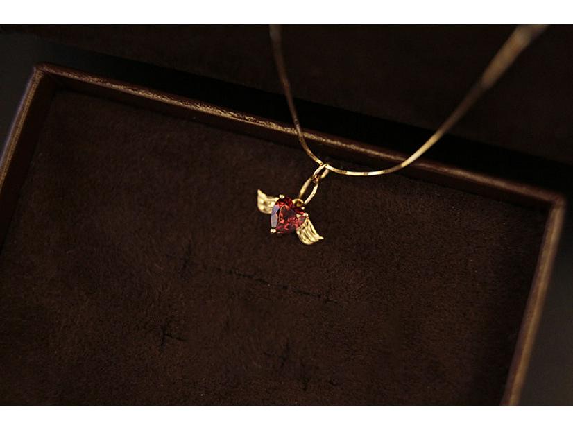 S925 Sterling Silver Heart-Shaped Necklace for Women - Clavicle Chain with Japanese Light Luxury Little Angel Pendant.