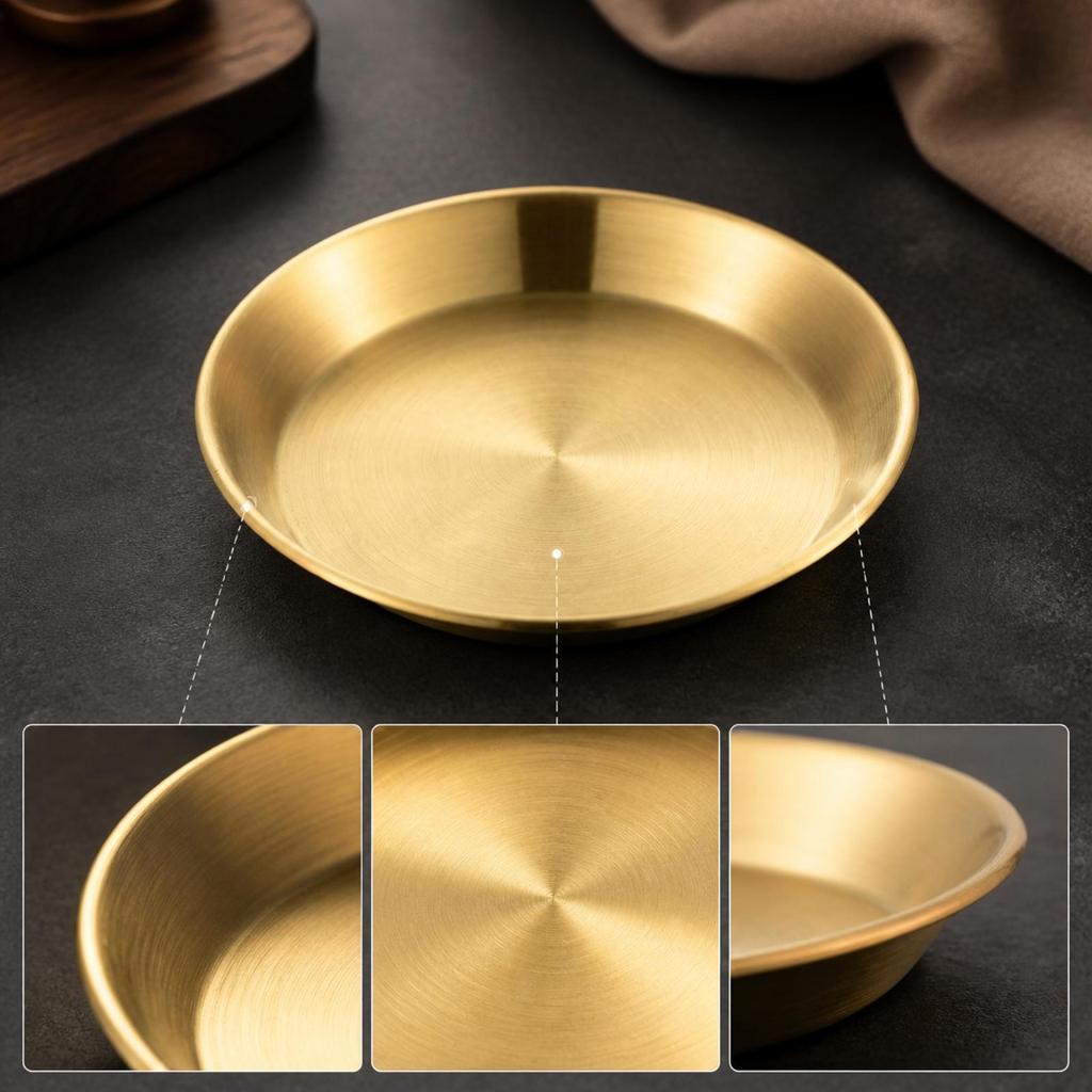 Stainless Steel Pizza Plate Food Safe Dinnerware for Everyday Dining, Catering