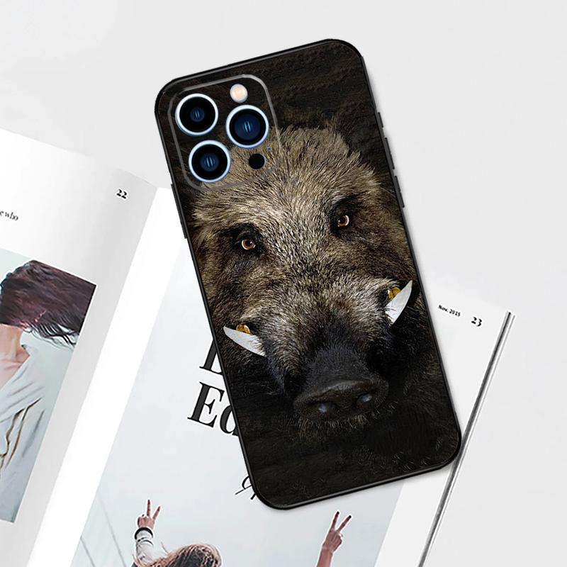 wild boar Case For iPhone 17 Pro Max 14 11 15 16 Pro Max 13 12 mini 16 Plus 16e 17 Air Phone Cover