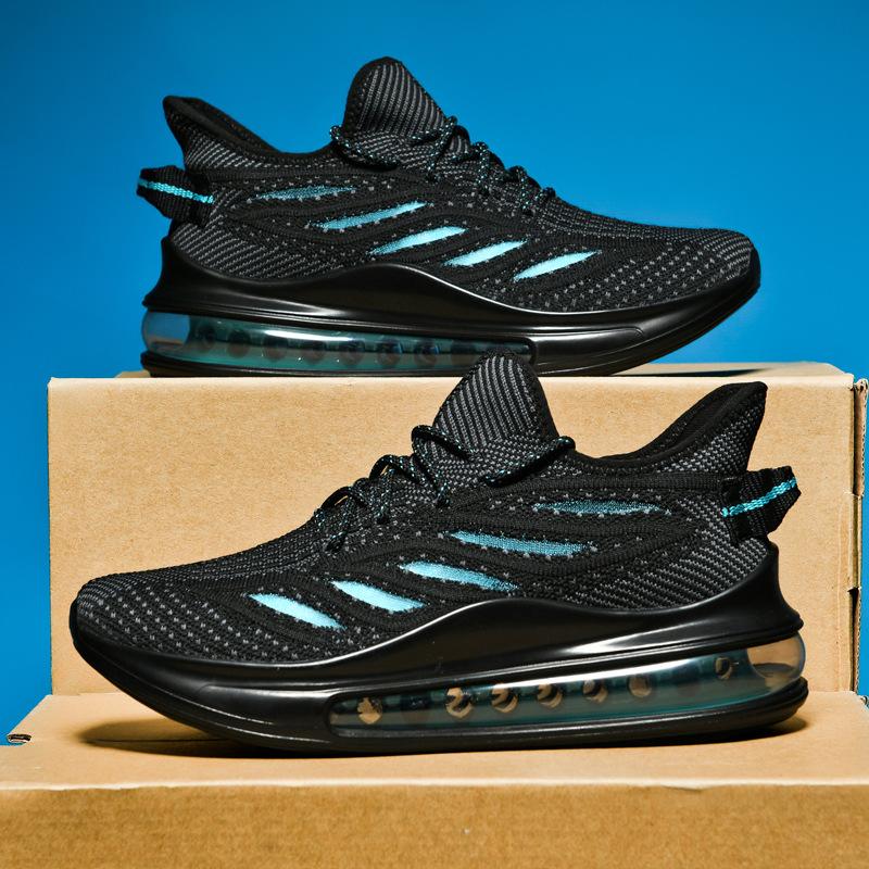 Modische Freizeitschuhe in großer Größe, Luftpolsterung, bequeme Dämpfung, Flyknit-Schuhe, atmungsaktiv, vielseitig, Herren-Sportschuhe, trendy, neu