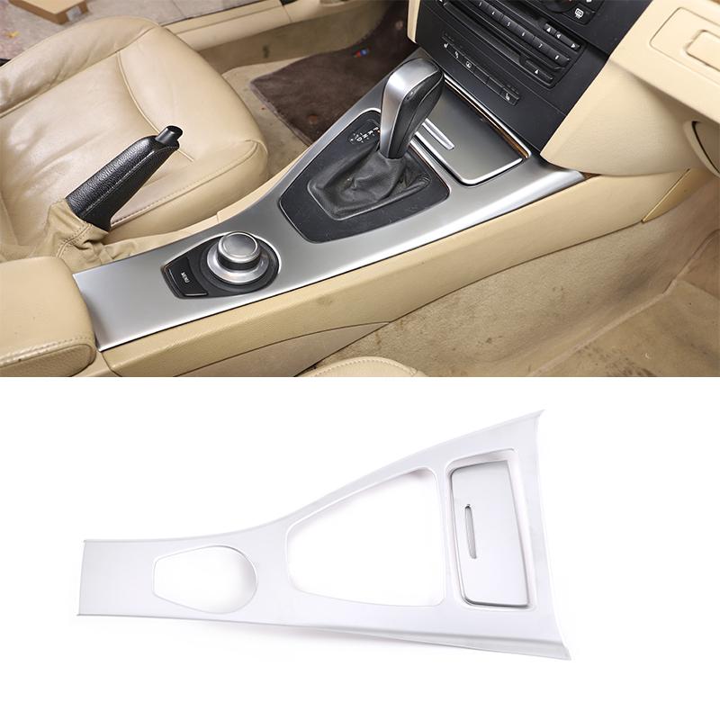 ABS Carbon Fiber Car Center Console Gear Shift Panel Frame Cover Trim For BMW 3 Series E90 E92 E93 2005-2012 LHD Car Accessories