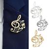 Hollow Design Treble Clef Brooch Stainless Steel Lapel Pin Decorative Pin  Bag Decoration