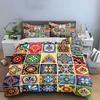 Colorful Tile Pattern Decor Set Multiple Sizes Kid'S And Adults' Bedroom Exquisite 3Pc Bedding Set, Gift