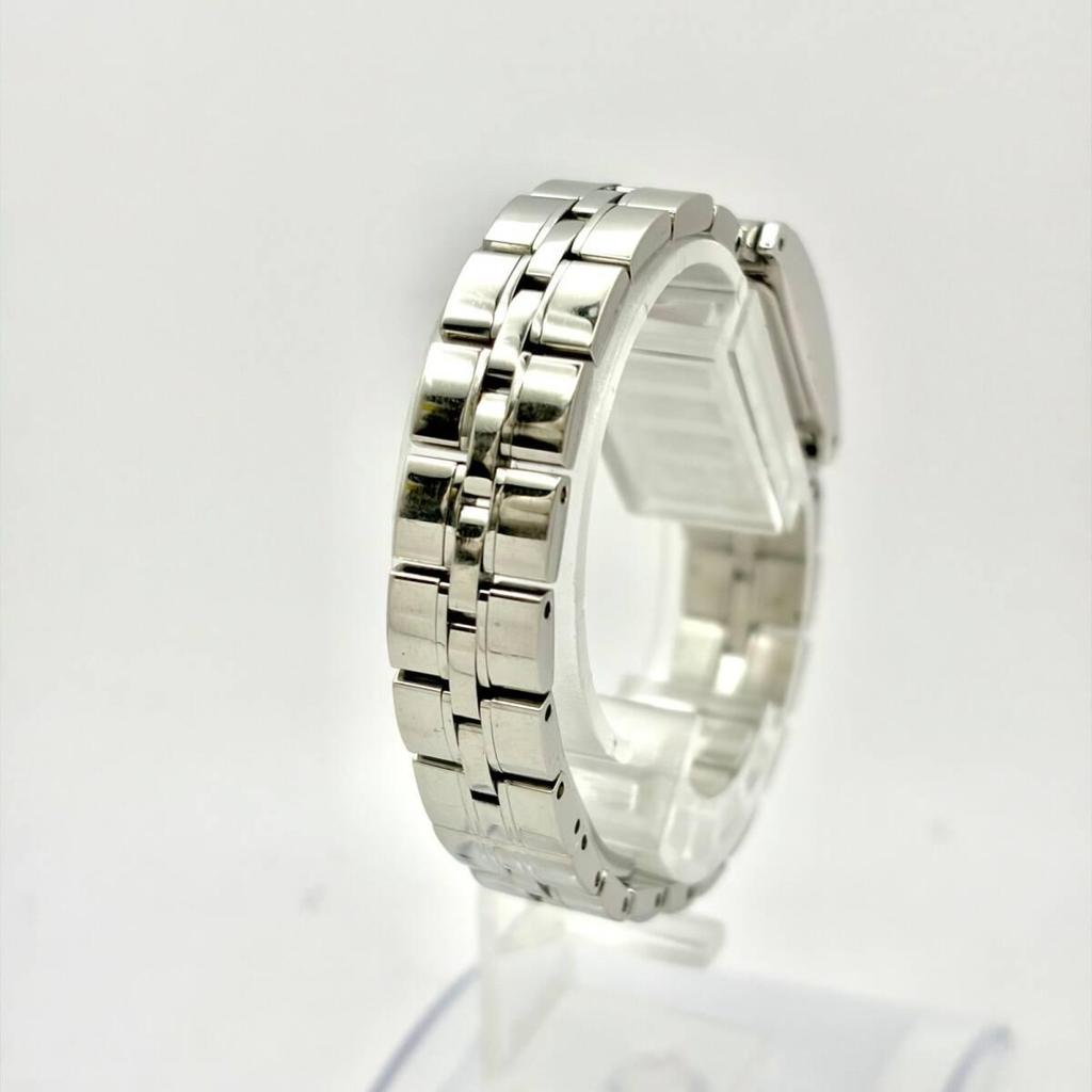 Used [New Battery] BULOVA Ladies Watch Rhinestone Rectangular Silver