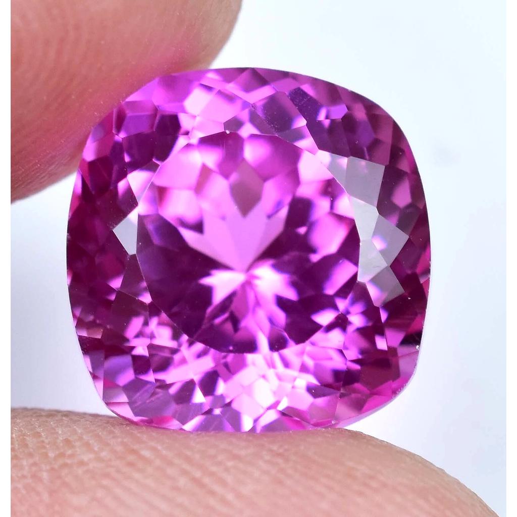 Natural Pink Ruby 13.00 Ct Cushion Certified Flawless Loose Gemstone From Mogok