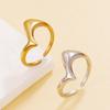 INS Style Geometric Thick Line Ring: Women's Twisted Metal Open Stainless Steel Jewelry