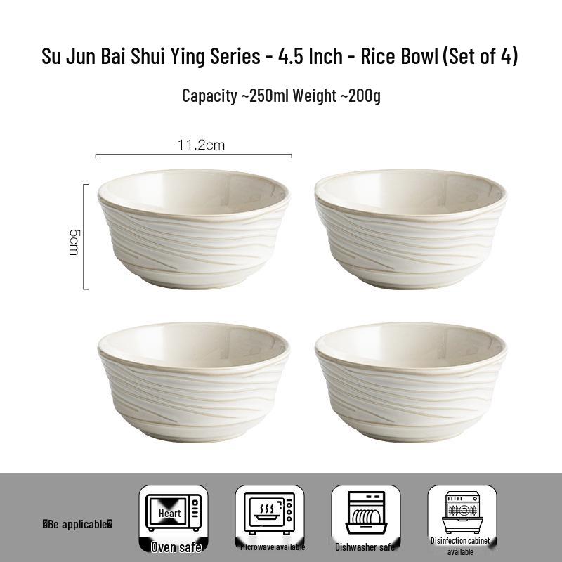 2026 Japanese-Style Ceramic Bowl: Simple Rice, Soup, Yogurt, Dessert & Salad Bowl for Home & Commercial Use