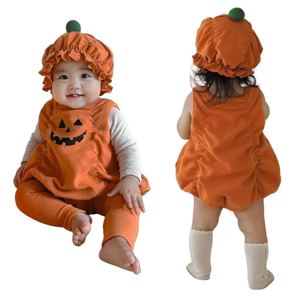 

Хэллоуин Костюм Детский Комбинезон Тыква для Девочек и Шапка Кигуруми Тыква для Младенцев Памятное Фото [Icyrain] Мальчики, Комбинезоны, Костюм, Косплей,