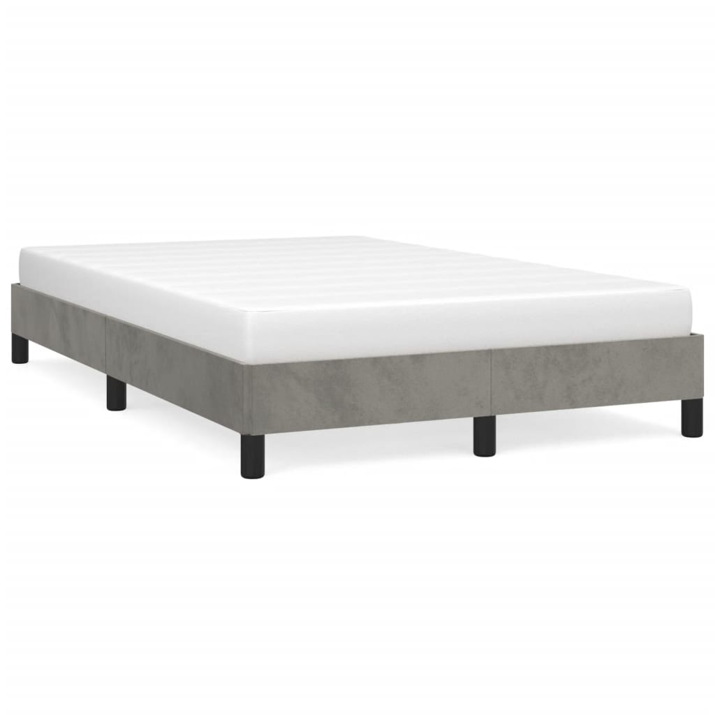 Bed Frame without Mattress Light Grey 120 x 190 cm Velvet