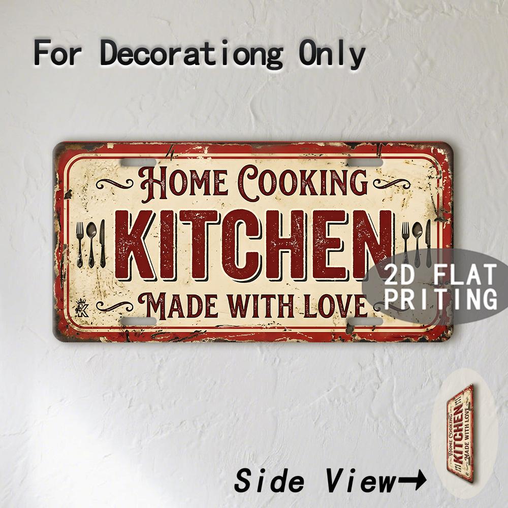 Vintage Distressed City Year Kitchen Bird Letter Print License Plate Metal Tin Sign Retro Wall Decor For Bar Cafe Home Garden