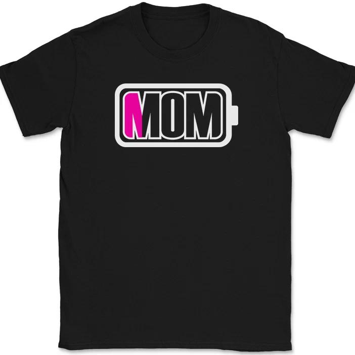 Mom Battery Low T-Shirt Funny Mothers Day Little Energy Graphic Tee S
