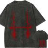 Choso T-Shirt Jujutsu Kaisen Herren Säurewäsche Blutmanipulation Anime Streetwear Rotes Totem Abstraktes Vintage T-Shirt