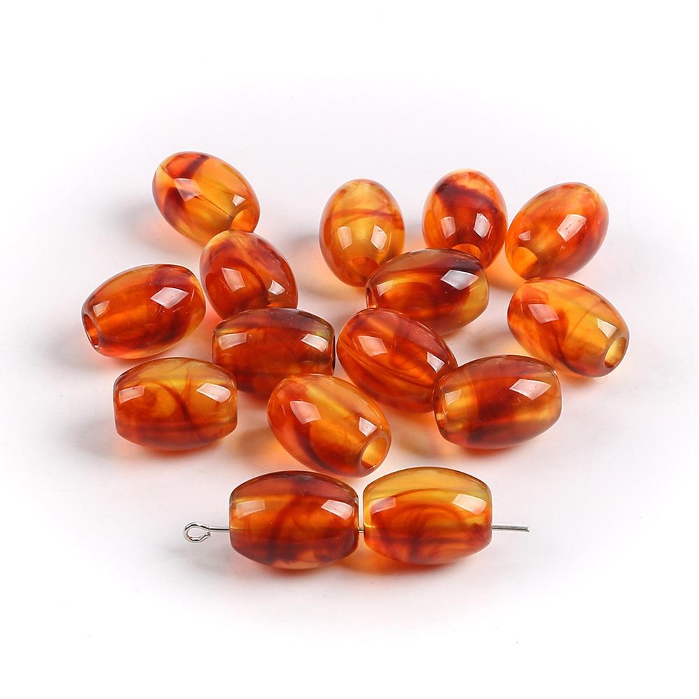 Perles Seau Ovales Acryliques Bicolores Perles Gros Trou Coussin de Siège Auto Bracelet Perlé Collier Accessoires de Bijouterie DIY