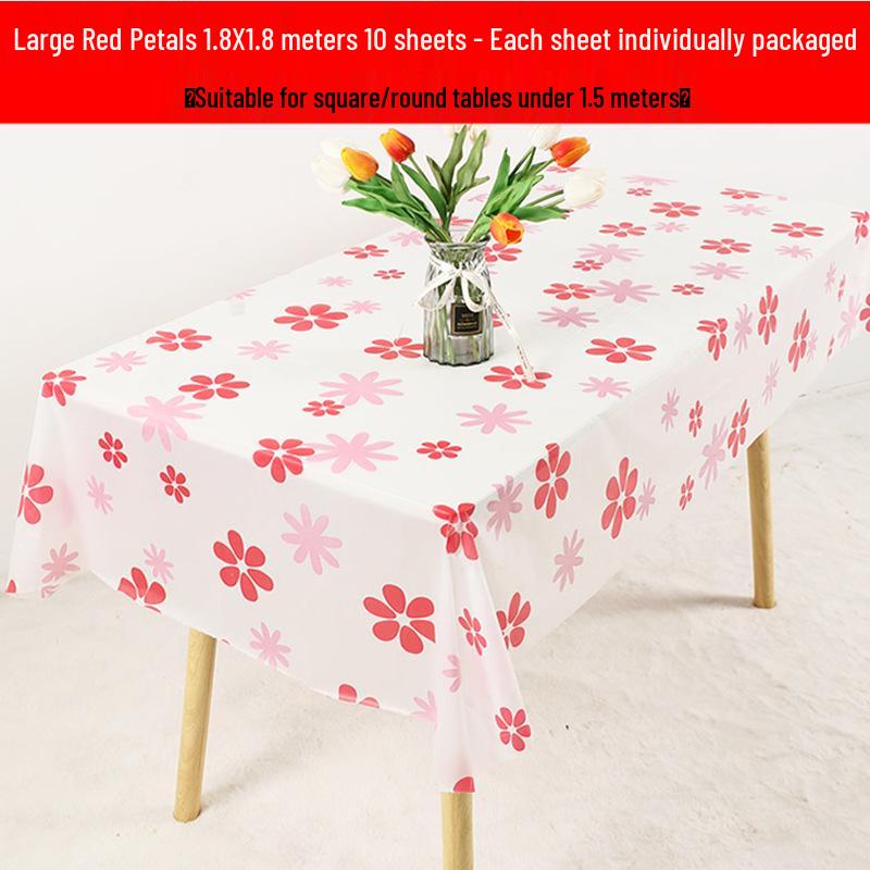 Waterproof Floral Print Tablecloth - Fresh, Rectangular Disposable Cover for Kindergarten Parties